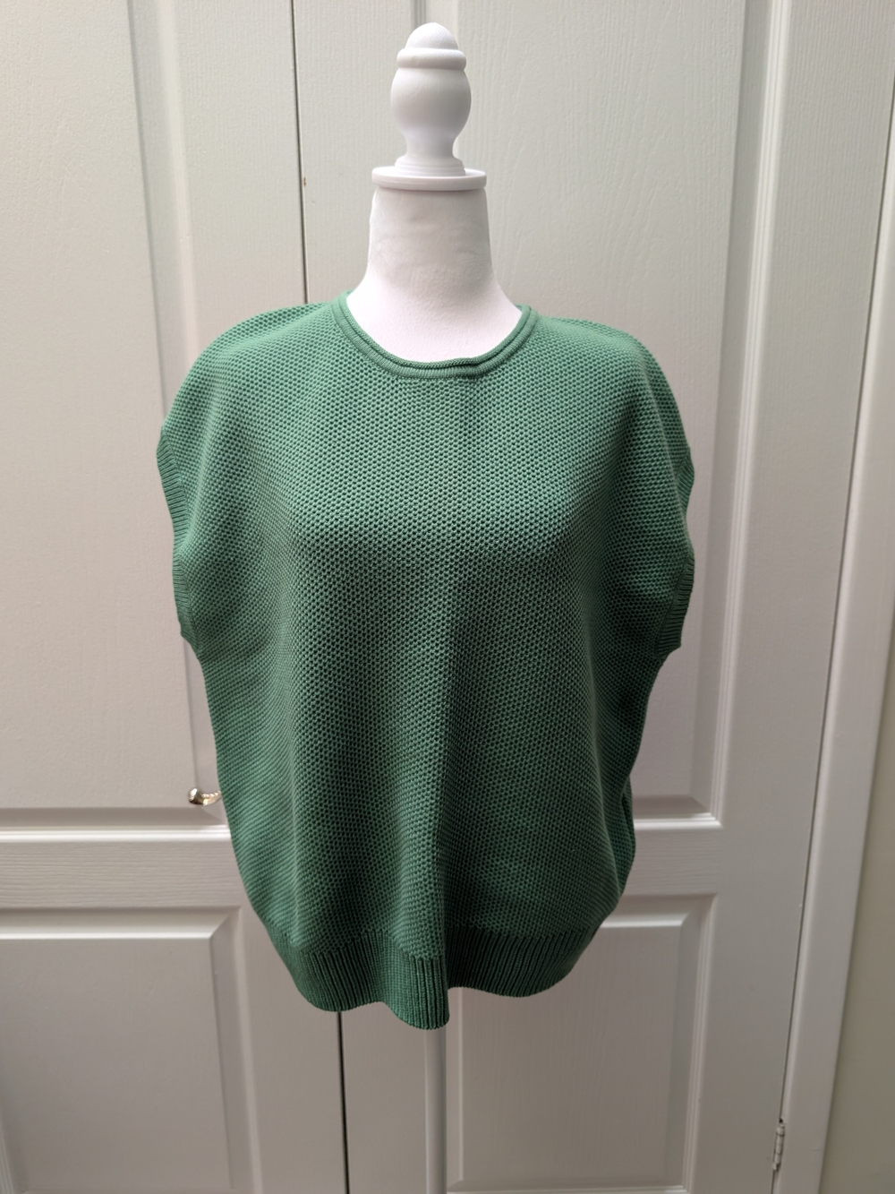 Women's Sage Green Textured Crewneck Sweater